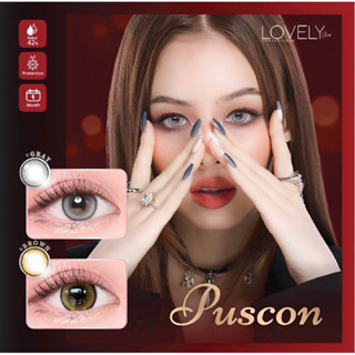 Puscon Gray,Brown สีเทา,สีน้ำตาล 👀ขนาดตาโต👀✨คอนเเทคลนส์กรองเเสง✨มีเลขที่จดเเจ้งถูกต้องปลอดภัยต่อดวงตาส