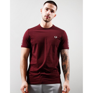 Fred Perry Taped Ringer T-Shirt in Oxblood Red