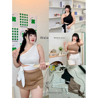 ❤️❤️พร้อมส่ง✅✅เสื้อครอปผูกโบว์ Plussize