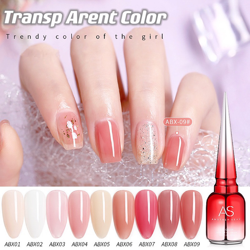 พร้อมส่ง !!สีเจลำซรัป โทนสุขภาพดี AS รหัส ABX สีทาเล็บเจล สีทาเล็บเจล  15ml ยาทาเล็บเจล AS เงา ติดทนนาน เม็ดสีแน่น