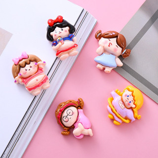 การ์ตูนน่ารัก กระชับสัดส่วน 1ชิ้นสุ่มเจ้าหญิง เด็กผู้หญิง เรซิ่น Diy เคสโทรศัพท์