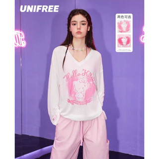 UNIFREE x Hello Kitty เสื้อเบลาส์ยืด พร้อมสายเดี่ยวคล้องคอ คิตตี้