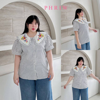 🔥Plussize🔥เสื้อคนอ้วน🔥S รอบอก 48      M รอบอก 52     L รอบอก 56