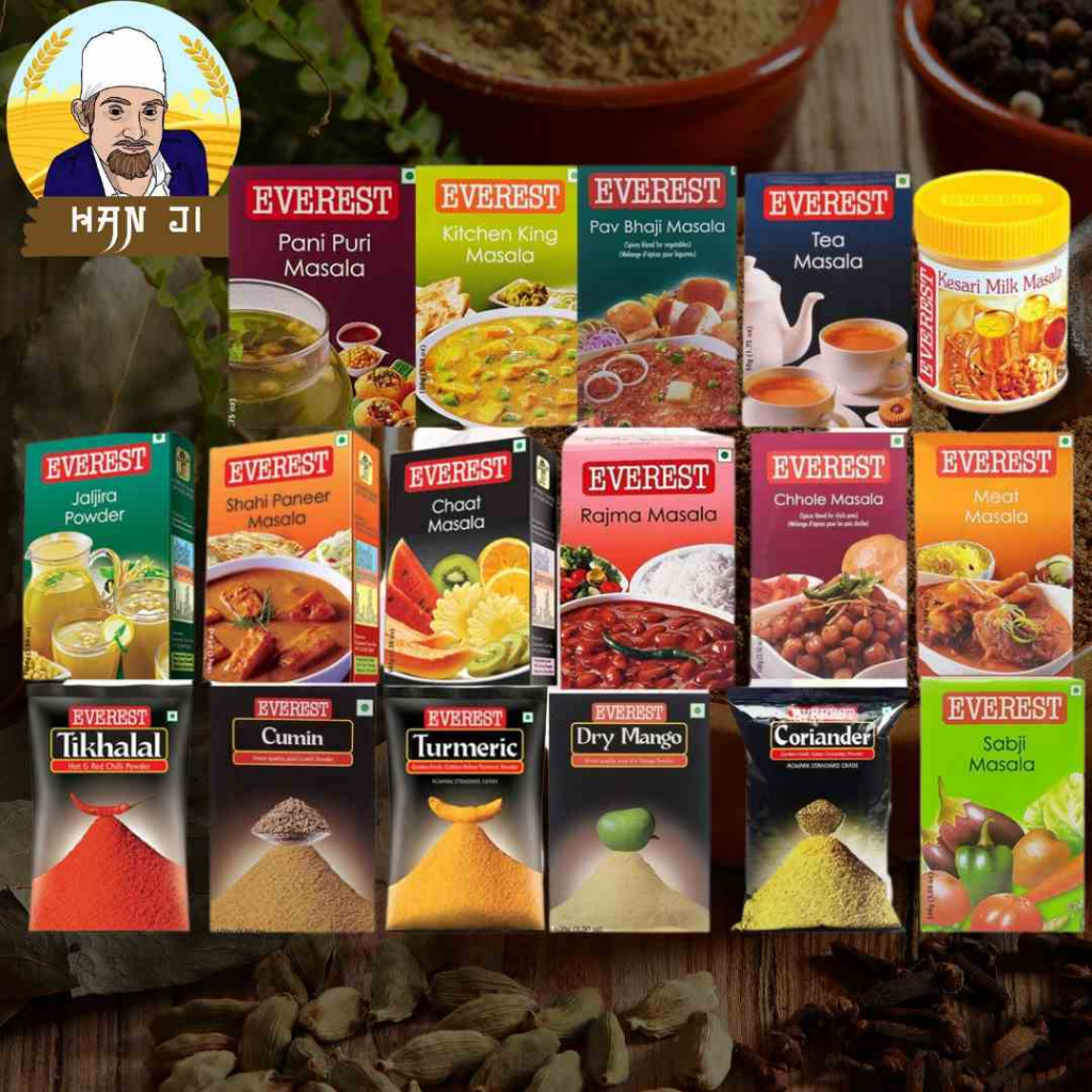 [ลูกค้าใหม่ 1 บาท] Everest Masala เครื่องเทศอินเดีย ขมิ้น ผงพริกแดง Chole Jeera Cumin Tea Masala Pan