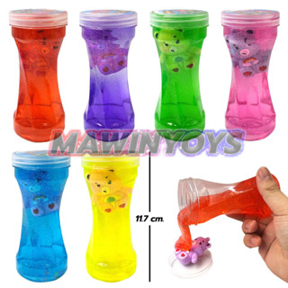 สไลม์ กากเพชร หมี แคร์แบร์ ขวดเกลียว 6 สี (ขายสุ่มสีสไลม์ 1 สี) H: 11.7 cm. mawintoys