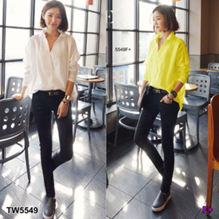 CS5549 Set 2 ชิ้น เสื้อคอวีมีปก +กางเกงเลคกิ้ง Set of 2 pieces. V-neck shirt with collar. +legging pants