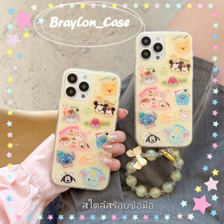 🌷Braylon🌷ขอบเต็ม ป้องกันการหล่น สไตล์สร้อยข้อมือ iphone 11 14 pro max การ์ตูน เรื่องของของเล่น case for iPhone 12 13