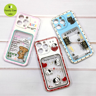 Samsung A04 A12 A14 A31 A50 A54 S23Ultraเคสนิ่มใส TPU ด้านหลังมีช่องใส่การ์ดกันกล้อง เคสใส่การ์ด พิมพ์ลายการ์ตูน