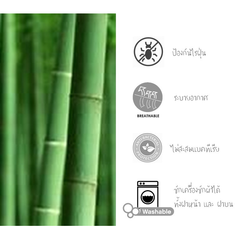 (โค้ดช้อปปี้ HLMAR6 ลดสูงสุด333บ) ผ้าปูที่นอนใยไผ่ กันไรฝุ่น Organic Bamboo สีครีมวนิลา