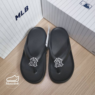 ของแท้ MLB Chunky Bouncer Flip-Flop แตะคีบสีดำ logo NY 🖤🖤