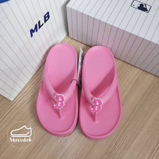 ของแท้ MLB Chunky Bouncer Flip-Flop แตะคีบสีชมพู logo B 💗💗