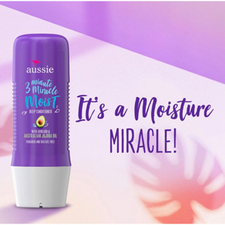 Aussie Paraben-Free Miracle Moist 3 Minute Miracle w/ Avocado for Dry Hair Repair, 8.0 fl oz