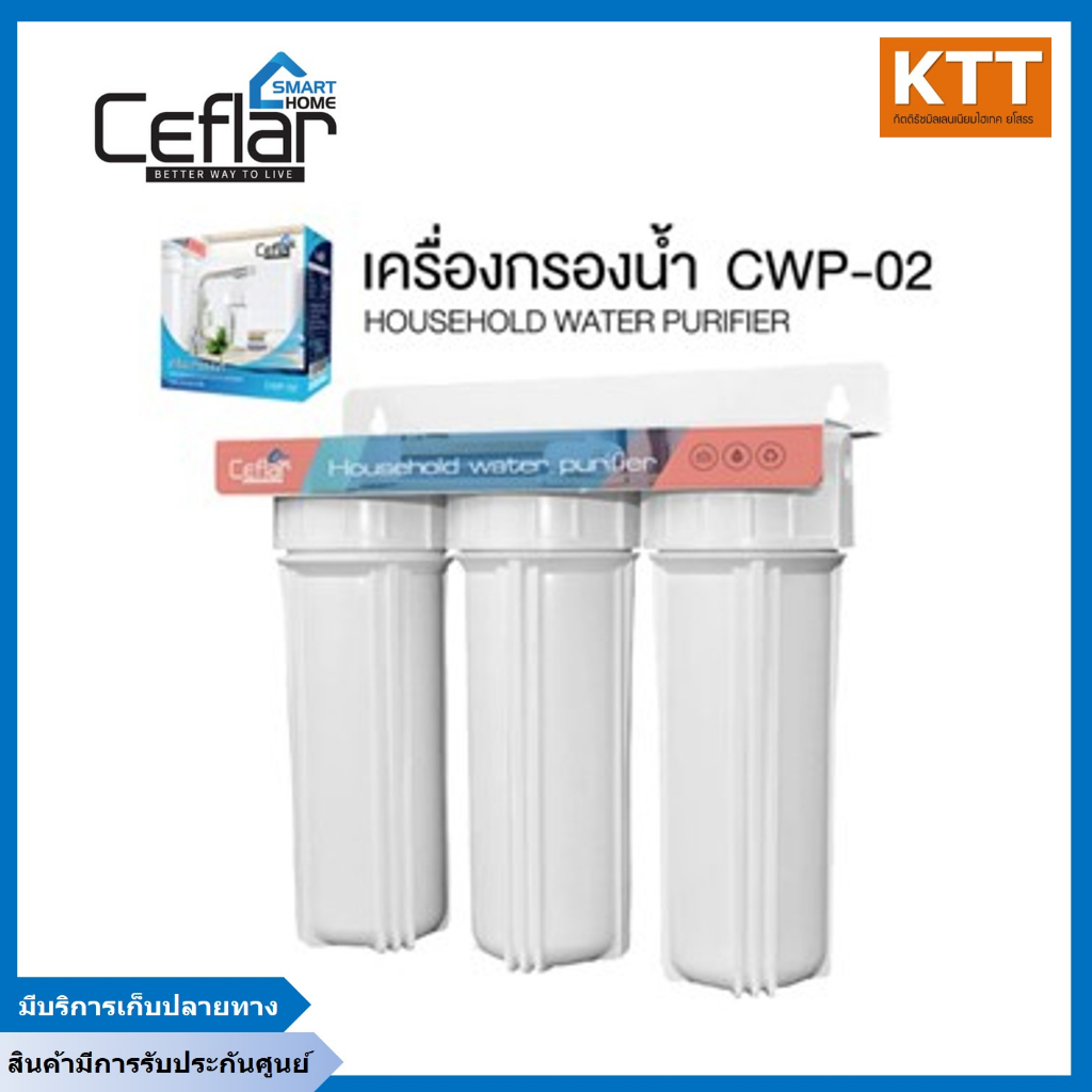 CEFLAR เครื่องกรองน้ำ รุ่น CWP-02 Smart Home HOUSEHOLD WATER PURIFIRR รับประกัน 1ปี