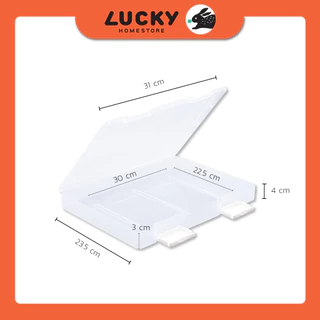 LUCKY HOME กล่องใส่เอกสารขนาดA4 (กว้างxยาวxสูง) 23.5 x 31 x 4 cm FB-002