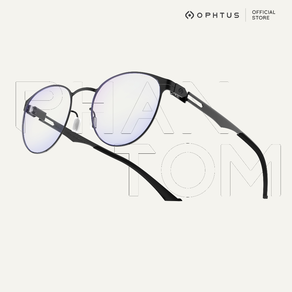 OPHTUS แว่นกรองแสงสำหรับเกมเมอร์ รุ่น Phantom สี Black เลนส์ RetinaX Clear