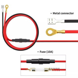 สายฟิวส์ fuse สายฟิวส์หางปลา 12v 24V สายยาว 60CM สำหรับต่อเดินสายอุปกรณ์ในรถ ขนาด ฟิวส์10A