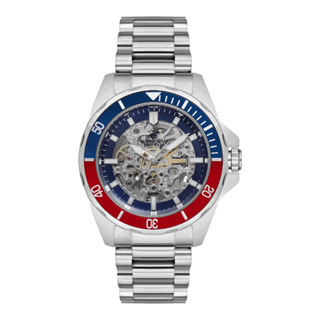 Beverly Hills Polo BP3272X.390 นาฬิกาข้อมือผู้ชาย Automatic สายสแตนเลส Silver/Blue Red