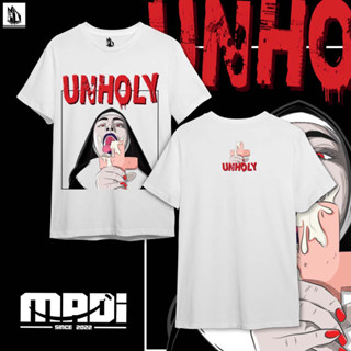 เสื้อ Premium Cotton100% เสื้อสกรีนลายแม่ชี Unholy แบรนด์ MADI