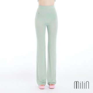 [MILIN] Island Paradise Elasticated waistband slim fit high-waisted flared-leg pants กางเกงเอวสูงขาบานทรงเข้ารูป 41