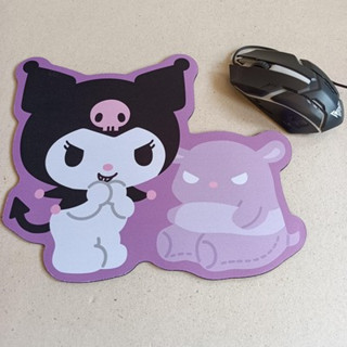 mousepad (mouse pad) แผ่นรองเม้าส์ ไดคัท ขนาด 10x9 นิ้ว เนื้อหนา ลาย kuromi คุโรมิ