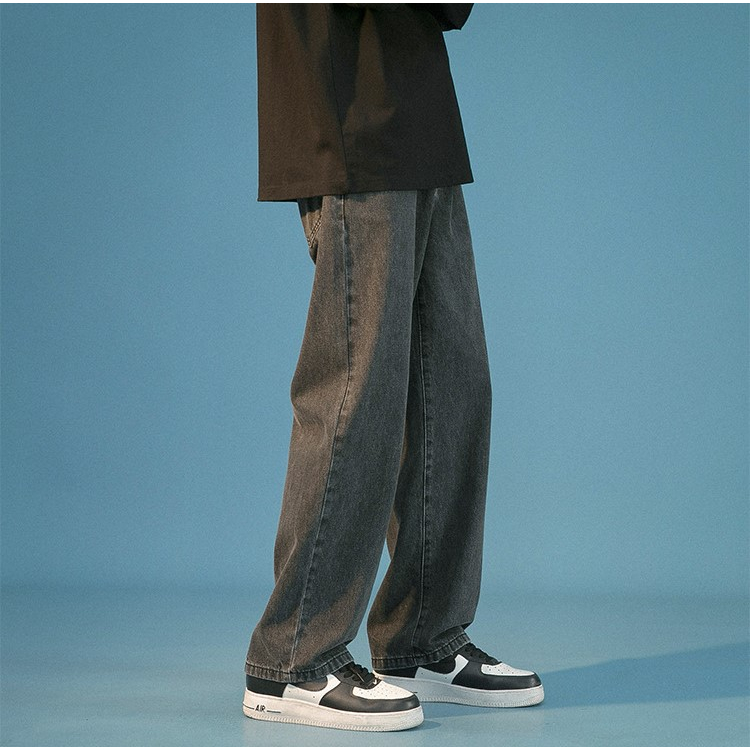 กางเกงยีนส์ ยีนส์กระบอกตรง ยีนส์ฟอก แนวสตรีทแฟชั่น Street fashion รุ่น Classic Black ราคา ถูกที่สุด ดีลบีเคเค แกลเลอรีภาพที่ 4