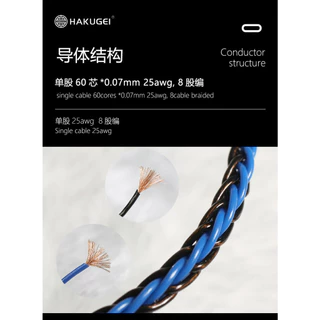 Hakugei Aledo สายอัพเกรดหูฟัง Litz 5N OCC ถัก ความบริสุทธิ์สูง [Drizzy Exclusive]