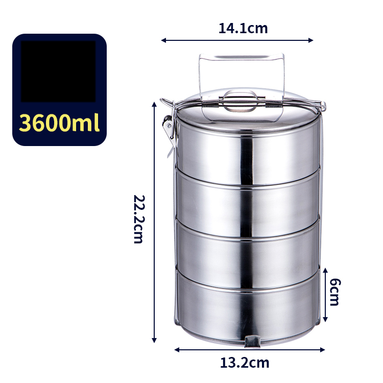 304กล่องข้าวสเตนเลส กล่องอาหารพกพา กล่องใส่อาหารส สามารถใส่ในไมโครเวฟเพื่อให้ความร้อนและนำข้าวไปทำงาน