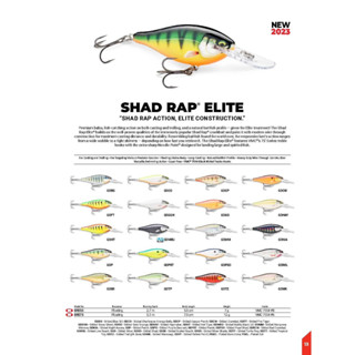 [📍 กรอกโค้ด D1EL96QV ลดทันที 15%] เหยื่อปลอม Rapala SHAD RAP ELITE 75 ดำลึก