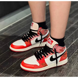 Air Jor.dan 1 Retro High Next Chapter Spider-Man 2.0 สไตล์เรโทร รองเท้าบาสเกตบอลวินเทจ Unisex