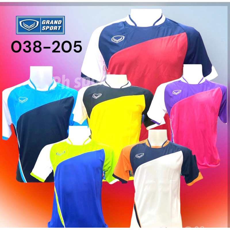 เสื้อกีฬา Grandsprort รหัส:038-205เน้นงานตัดต่อ ผ้า(MICRO)SILKY TEX