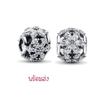 Pandora silver charm ดอกไม้เพชร