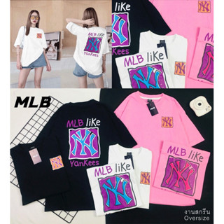 พร้อมส่ง 🔥 เสื้อยืดny เสื้อยืดนิวยอร์ก งานสกรีน ป้ายMLB งานจริงสวยจึ้งมากแกร