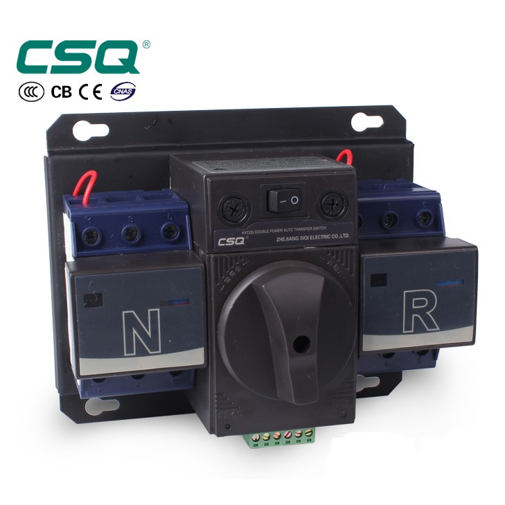 ATS CSQ HYCQ5 เอทีเอสสวิทช์ 3 เฟส 380V 3 โพล 32A และ 63A สวิตช์เปลี่ยนแหล่งจ่ายไฟฟ้าอัตโนมัติ CSQ