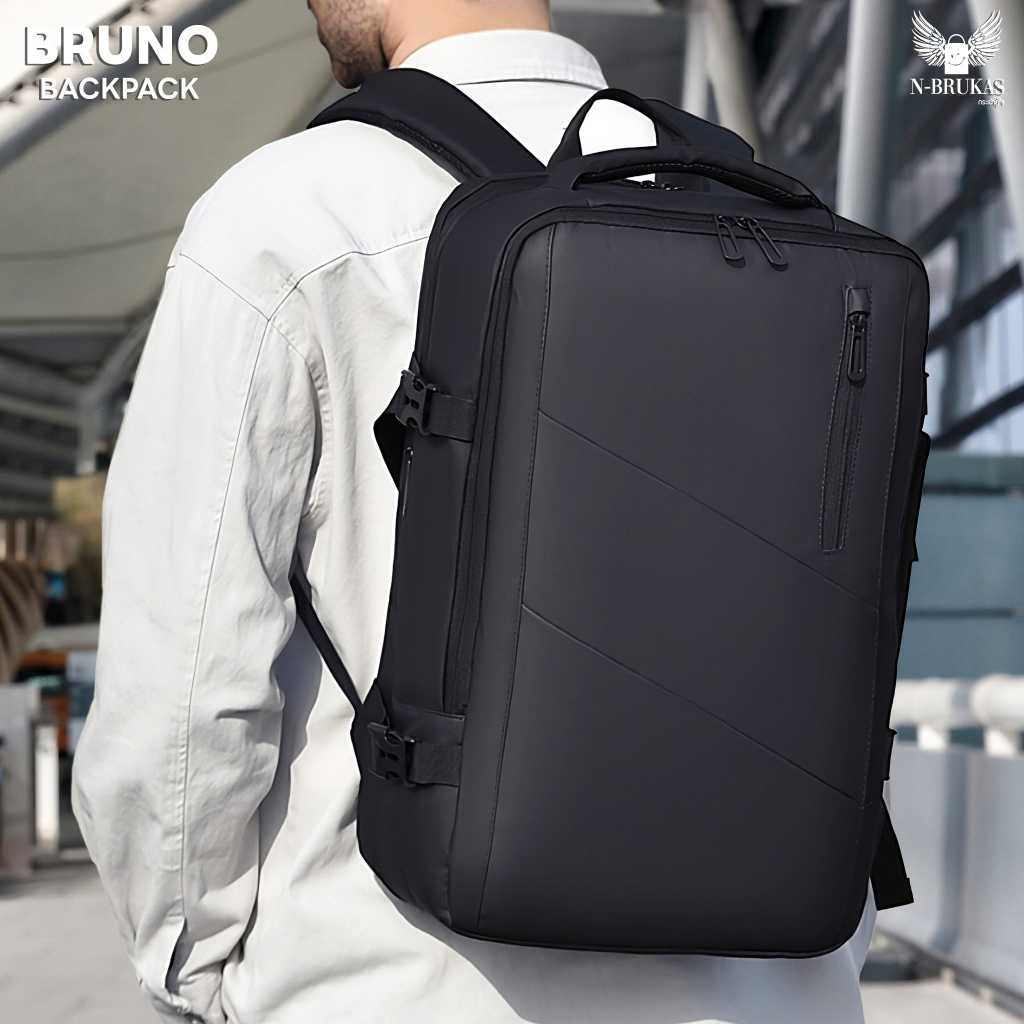 พร้อมส่ง | กระเป๋าเป้รุ่น Bruno Backpack | ใส่ Notebook 17 นิ้วได้  กระเป๋าสะพายหลัง กระเป๋าเดินทาง