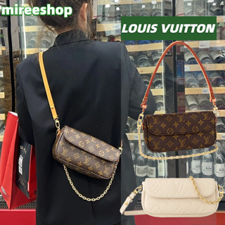 🍒หลุยส์วิตตอง Louis Vuitton กระเป๋าสตางค์สายโซ่รุ่น Ivy Chain bag กระเป๋าสะพายเดี่ยว