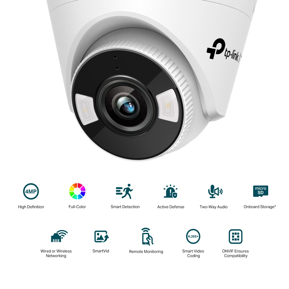 TP-Link VIGI กล้องวงจรปิด 4MP ภาพสี24ชม. รุ่น C340 / C340-W / C440 / C440-W / C540 / C540-W