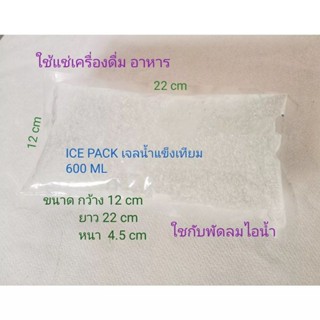 ไอซ์แพค ถุงเจล 600 ML แช่เครื่องดื่ม แช่อาหาร ใส่กับพัดลมไอน้ำ รักษาอุณหภูมิ Ice