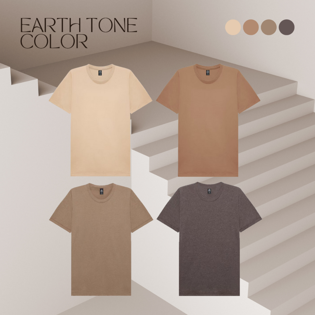 BASIC COTTON TEE NON-IRON เสื้อยืดเบสิคแขนสั้นคอกลม ไม่หด ไม่ต้องรีด MINIMAL AND EARTH TONE