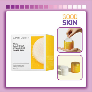 APRILSKIN Real Calendula Hyaluronic Toner Pad 60 Pads