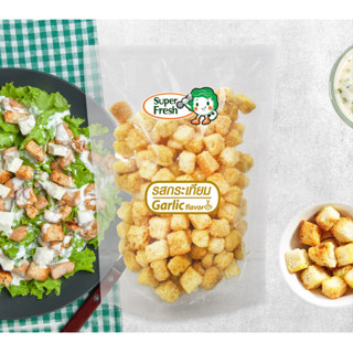 กรูตอง ขนมปังอบกรอบ รสกระเทียม 100 กรัม Garlic Flavor Croutons 100g