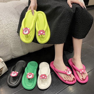 รองเท้าผู้หญิง แฟชั่นแตะ โบว์ผูกเกาหลี  สีสดใสน่ารัก  มี 5 ส…