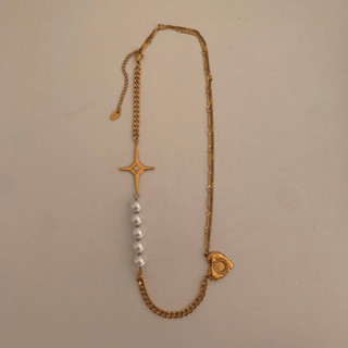 HER OBJECTIVE_HER SATURN PEARL CHAIN NECKLACE