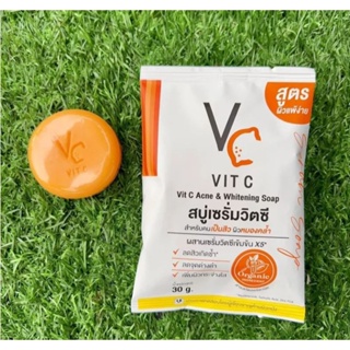 สบู่เซรั่มวิตซี สบู่วิตซี Vit C Ance &amp; Whitening soap Vitcsoap VCsoap สบู่วิตซีลดสิว หน้าจะจ่างใส