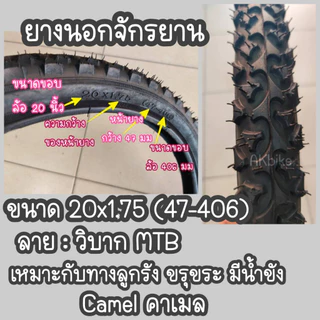 ยางนอกจักรยาน 20x1.75 (47-406) (ดูเบอร์ อย่าวัดขอบล้อ) ยางใน
