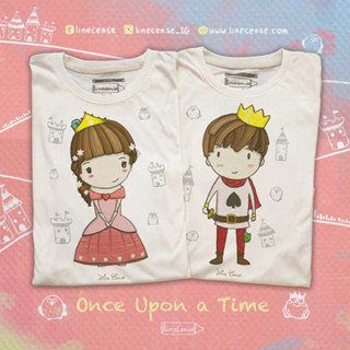 Once upon a time ’ Couple T-shirt เสื้อคู่ลาย Prince &amp; Princess เสื้อยืดคุณภาพ เสื้อครอบครัว สั่งแยกได้