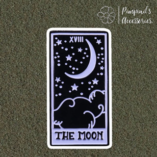 ʕ •ᴥ•ʔ ✿ พร้อมส่ง : เข็มกลัดลายไพ่ทาโรต์เดอะมูน | Moon Tarot Card Enamel Brooch Pin.