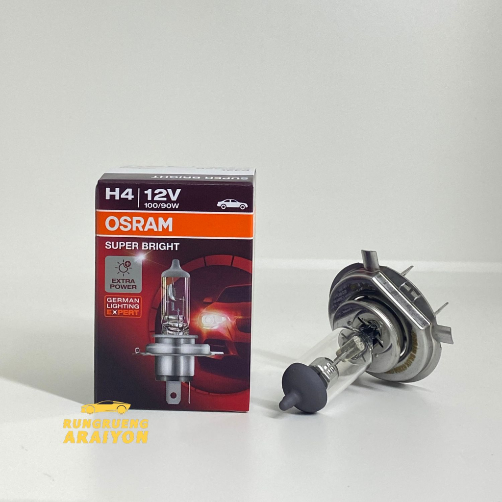 หลอดไฟ H4 12V 100/90W Osram แท้100% 1หลอด หลอดไฟหน้าH4