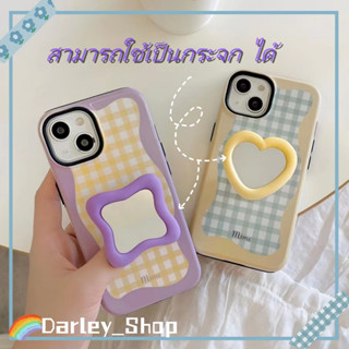 🚚จัดส่ง24ชม🚚เคสไอโฟน iphone 11 14 Pro ตาข่าย ขอบครีม วงเล็บกระจก ความคิดสร้างสรรค์ เคส iphone 12 13 Pro Case for iPhone