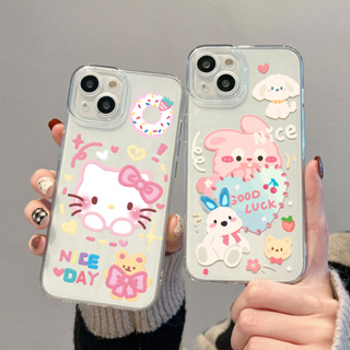 เคสโทรศัพท์มือถือ ซิลิโคนนิ่ม TPU เคสใส กันกระแทก ลายการ์ตู สําหรับ iPhone 14 13 12 11 pro max X XS MAX XR 7 8 Plus