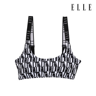 ELLE LINGERIE | ชุดชั้นในสไตล์ SPORT LOOK คอลเลคชั่นลายพิมพ์โลโก้กราฟฟิค สีดำ | LB4726